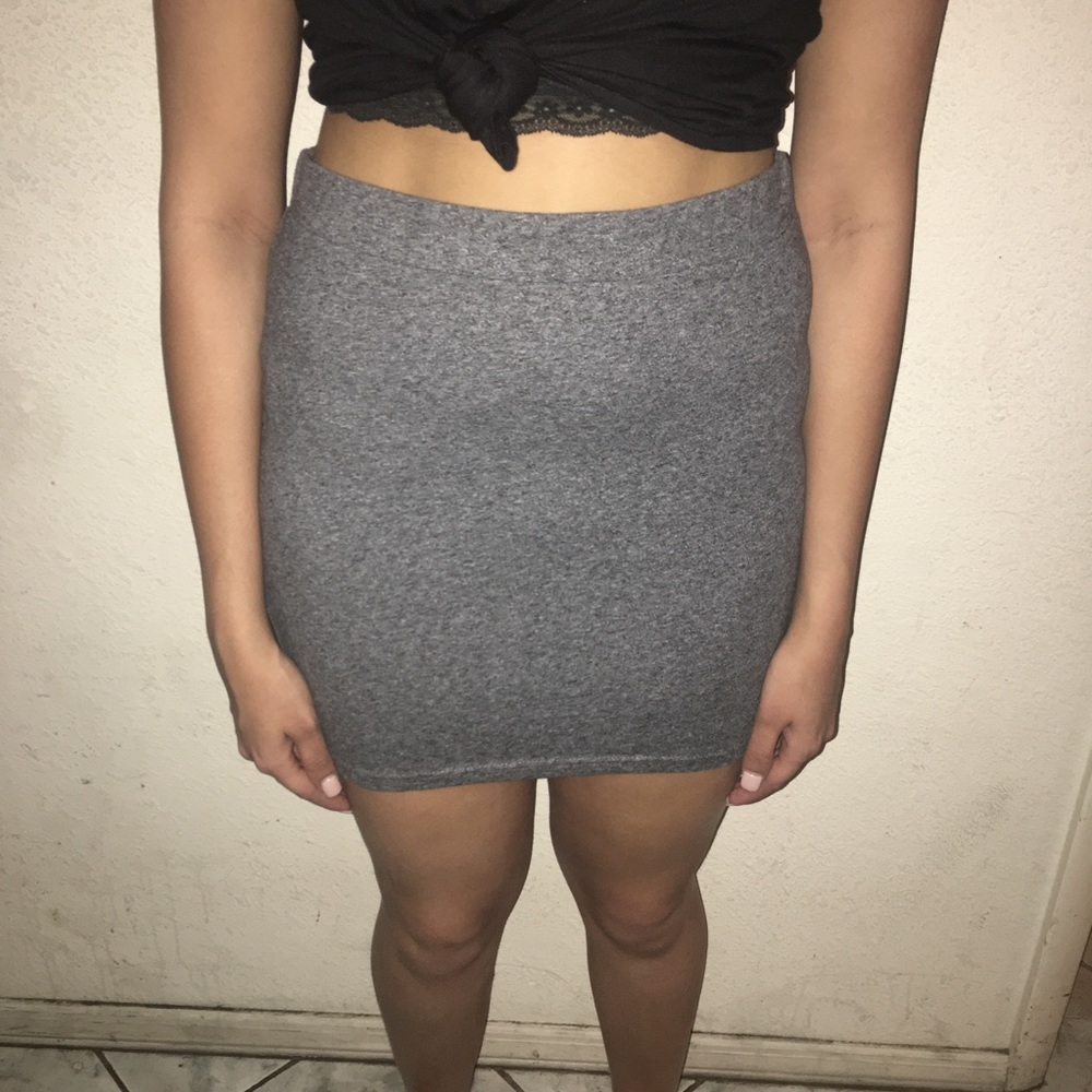 BASIC MARL GREY MINI SKIRT
